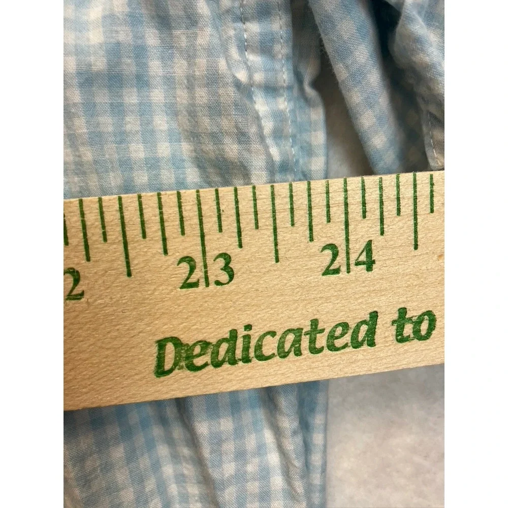 Gymboree Kids Boys Light Blue‎ Gingham Check Button Down Shirt XXL Long Sleeve